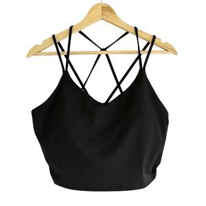 Old Navy Active PowerPress Black Cami Top Light Support Breathable‎ Workout